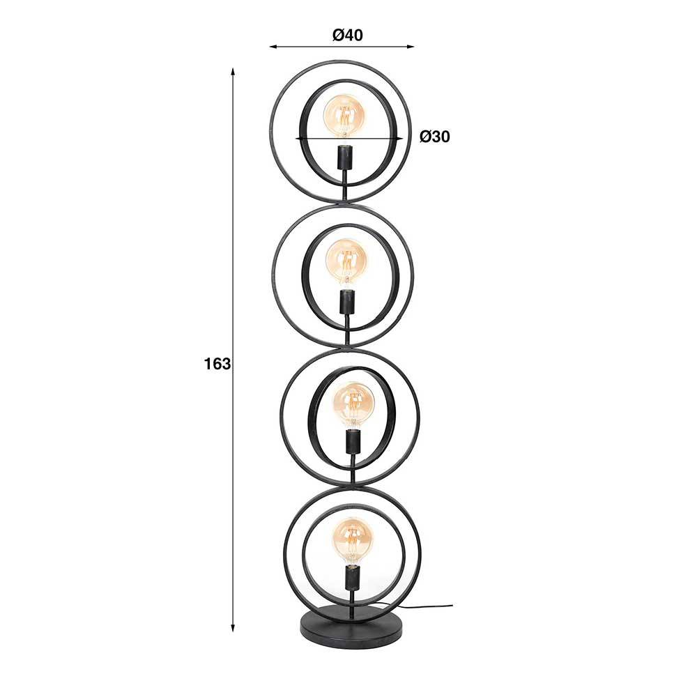 Stehlampe Soltrian im Industry und Loft Stil 163 cm hoch