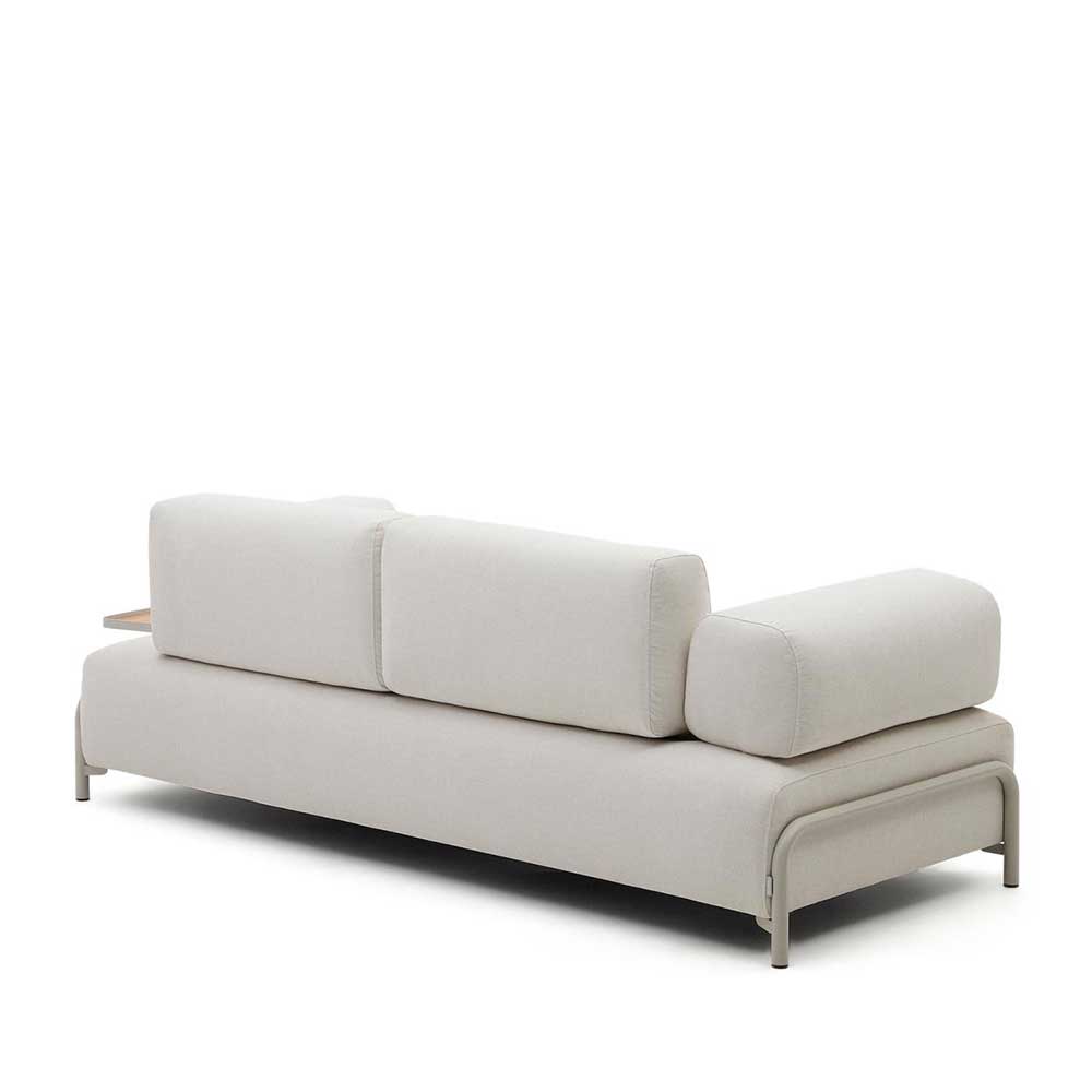 Wohnzimmer Couch Vivo aus Chenillegewebe in Beige