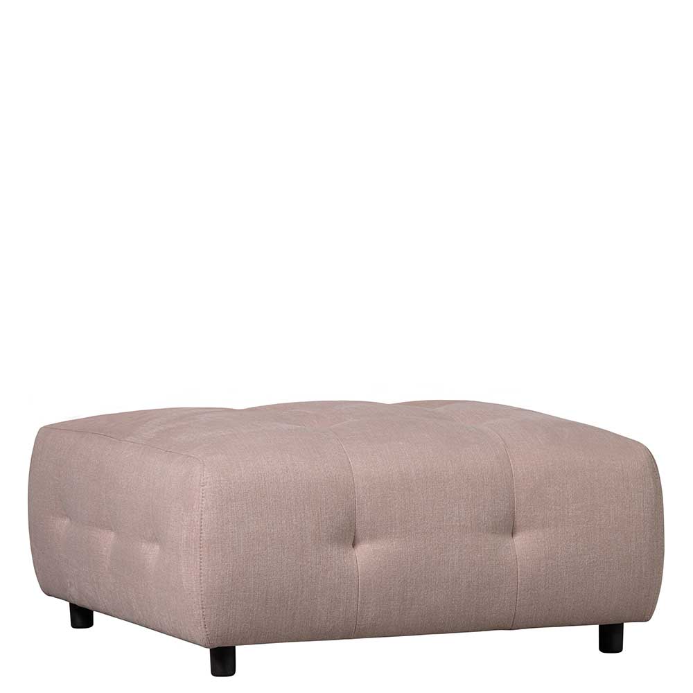 Couchhocker Yukon in Mauve aus Flachgewebe mit Vierfußgestell aus Holz