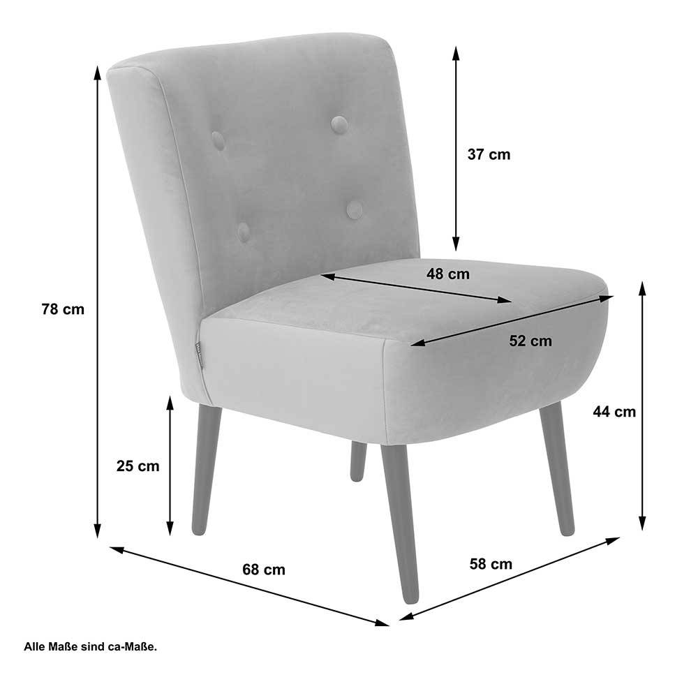 Polstersessel Ramoro in Beige mit Vierfußgestell aus Holz