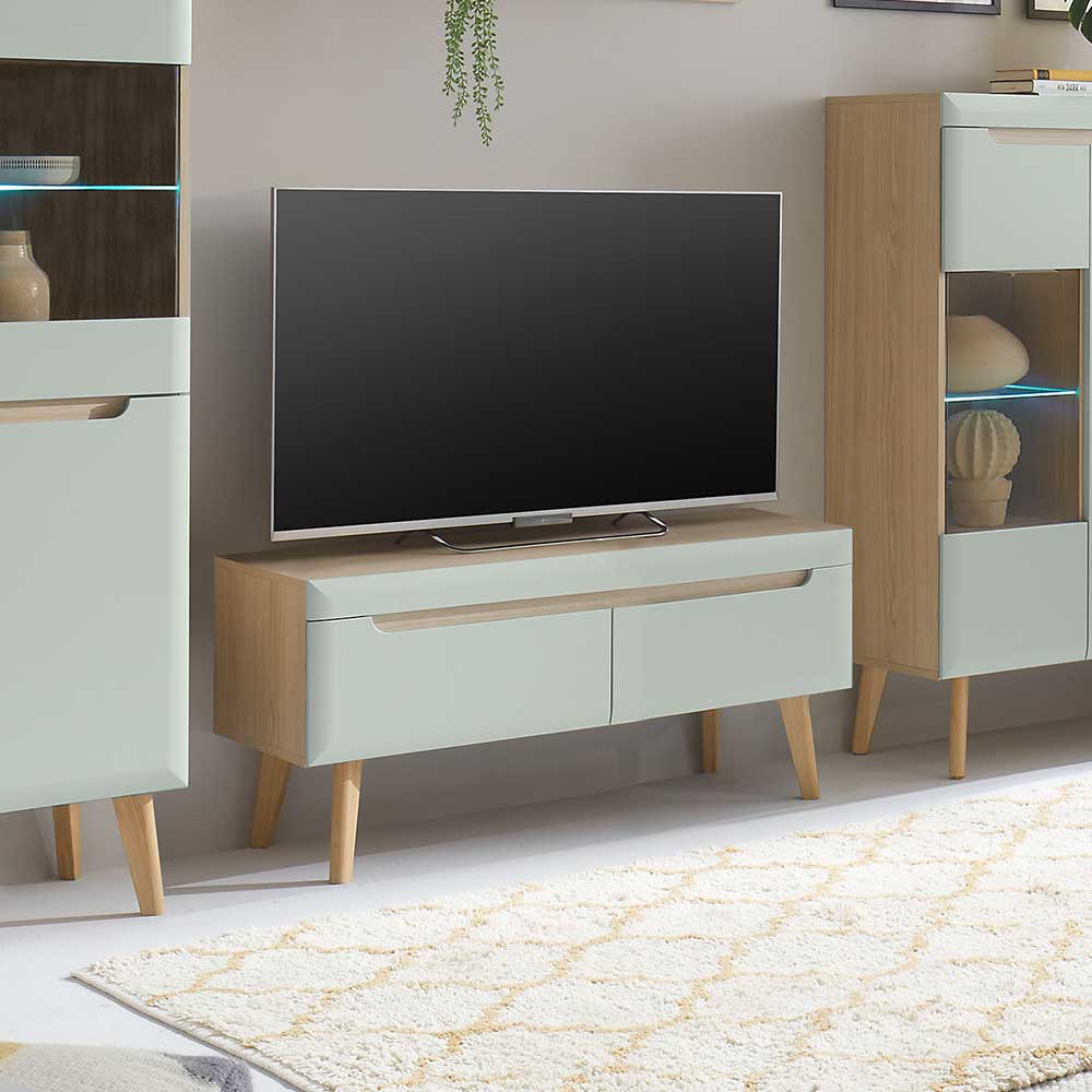 TV Lowboard Casmas im Skandi Design mit zwei Schubladen