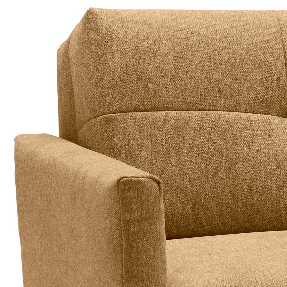 Gelbes Schlafsofa Nemphia mit Rücken Klappmechanik in modernem Design