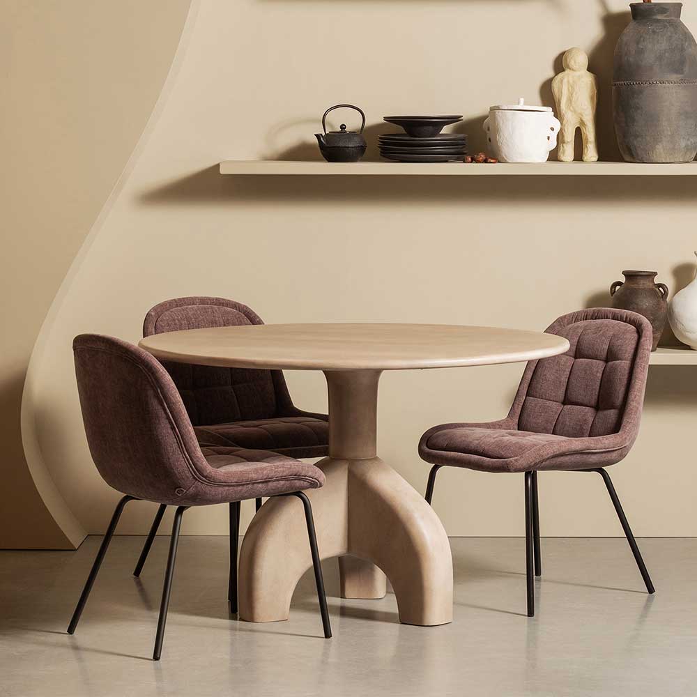 Moderne Esstisch Stühle Vastonia in Mauve Samt mit Gestell aus Metall (2er Set)