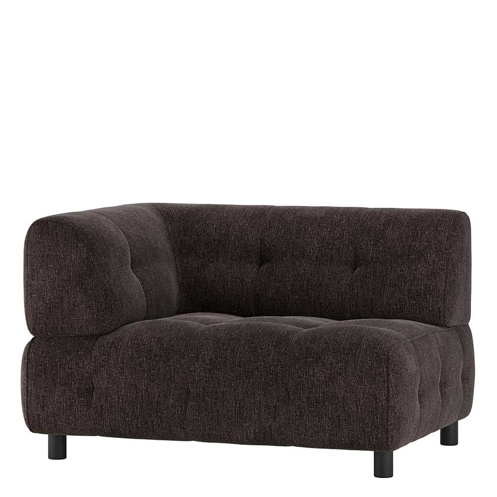 Modulsofa Element links Mareida in Graubraun mit Flachgewebebezug 122 cm breit