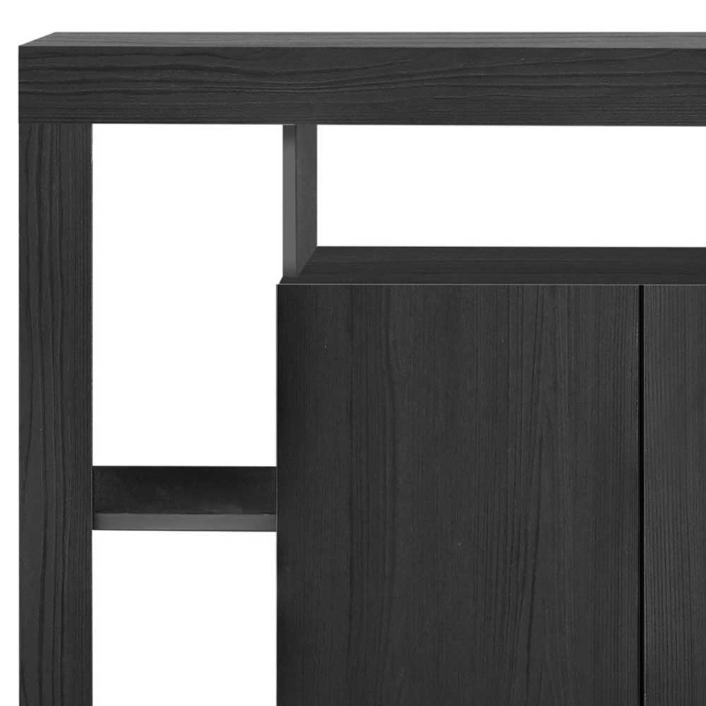 Sideboard in Schwarz Rajaco in modernem Design mit offenen Fächern