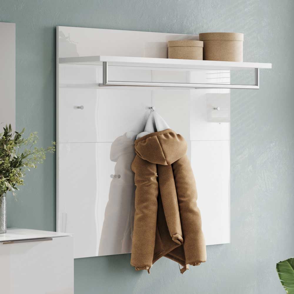 Flurgarderobe Anita melaminbeschichtet und glasbeschichtet (vierteilig)