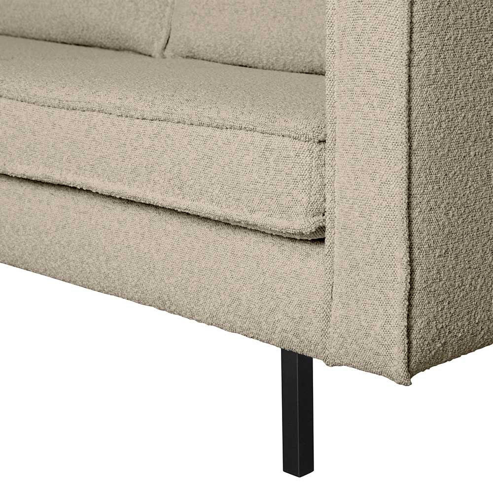 Zweisitzer Sofa Retrostil Catanias in Beige mit Vierfußgestell aus Metall