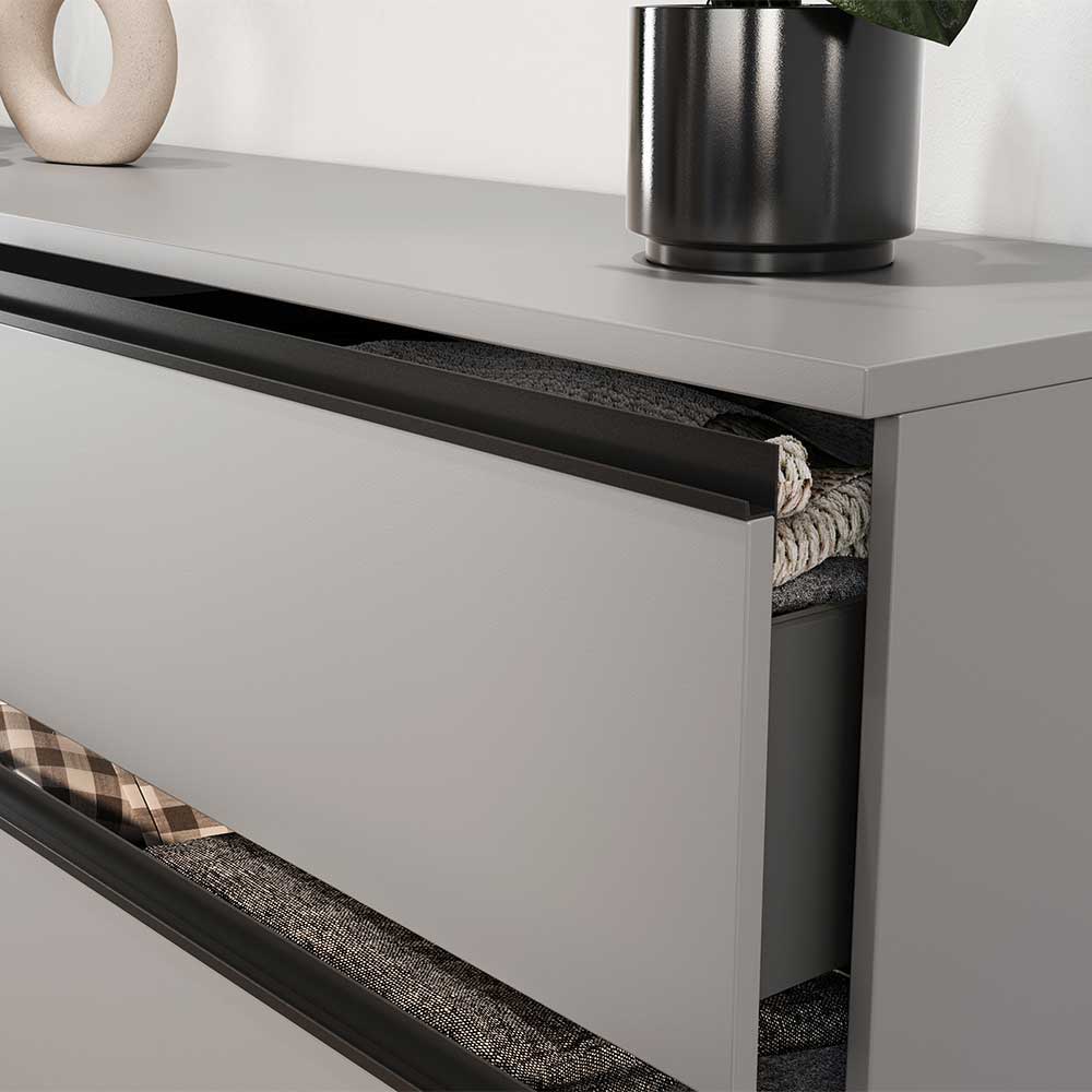 Sideboard Tumeato mit drei Schubladen in Grau