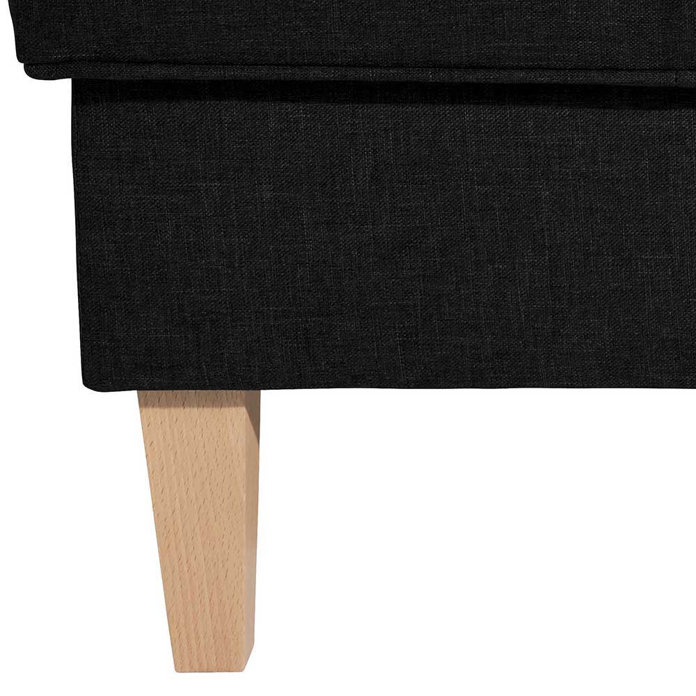 Sessel optional mit Hocker Fiametta in Schwarz und Buchefarben