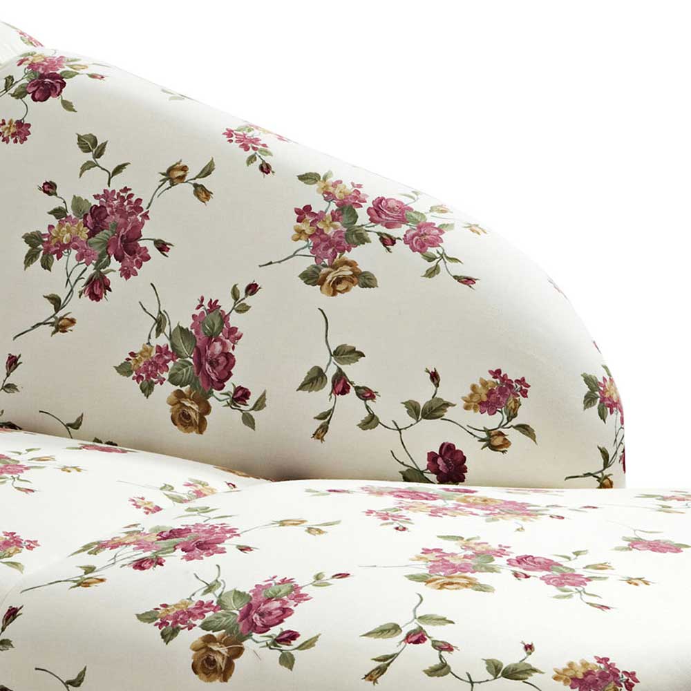 Landhausstil Recamiere Manitoba mit Blumen Motiv in Beige - Bunt