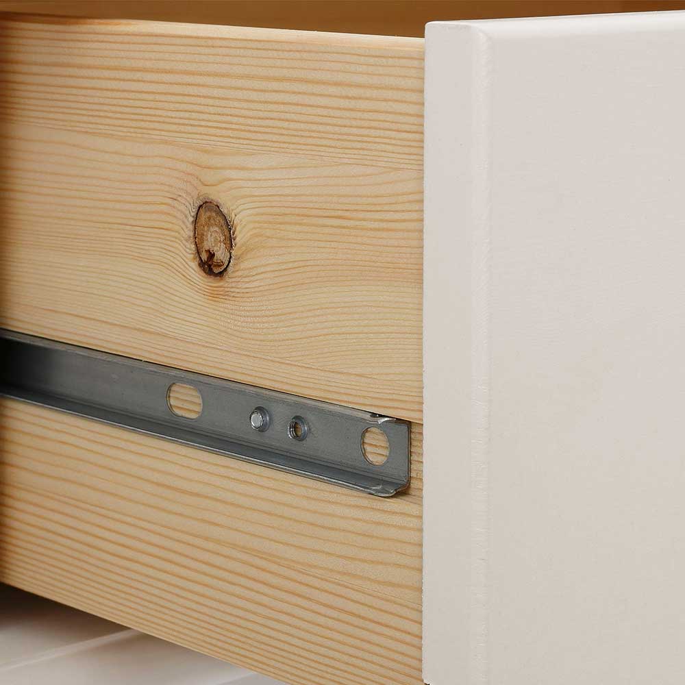 Landhaus Massivholz Sideboard Vascires in Weiß aus Kiefer gewachst