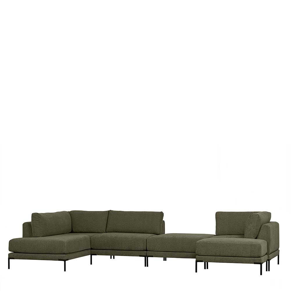 Modulare Sofa Chaiselongue Skaceto in Dunkelgrün Lehne rechts