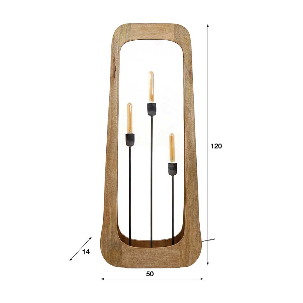 Stehleuchte Abeca aus Mangobaum Massivholz in modernem Design