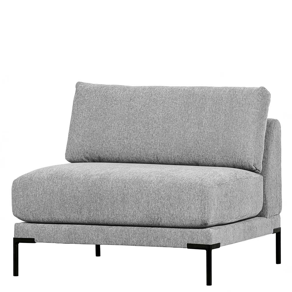 Hellgraues Modul Sofa Element Kahilke 100 cm breit mit Vierfußgestell aus Metall