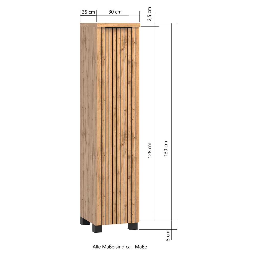 Badezimmer Midischrank Cadama 30 cm breit - inklusive Füße