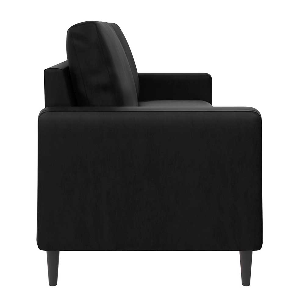 Kunstleder Sofa Frenanda in Schwarz mit Taschenfederkern Polsterung