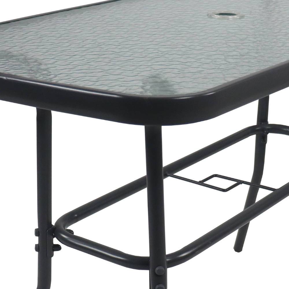 Outdoor Esstisch Vladin mit Glasplatte 110 cm breit