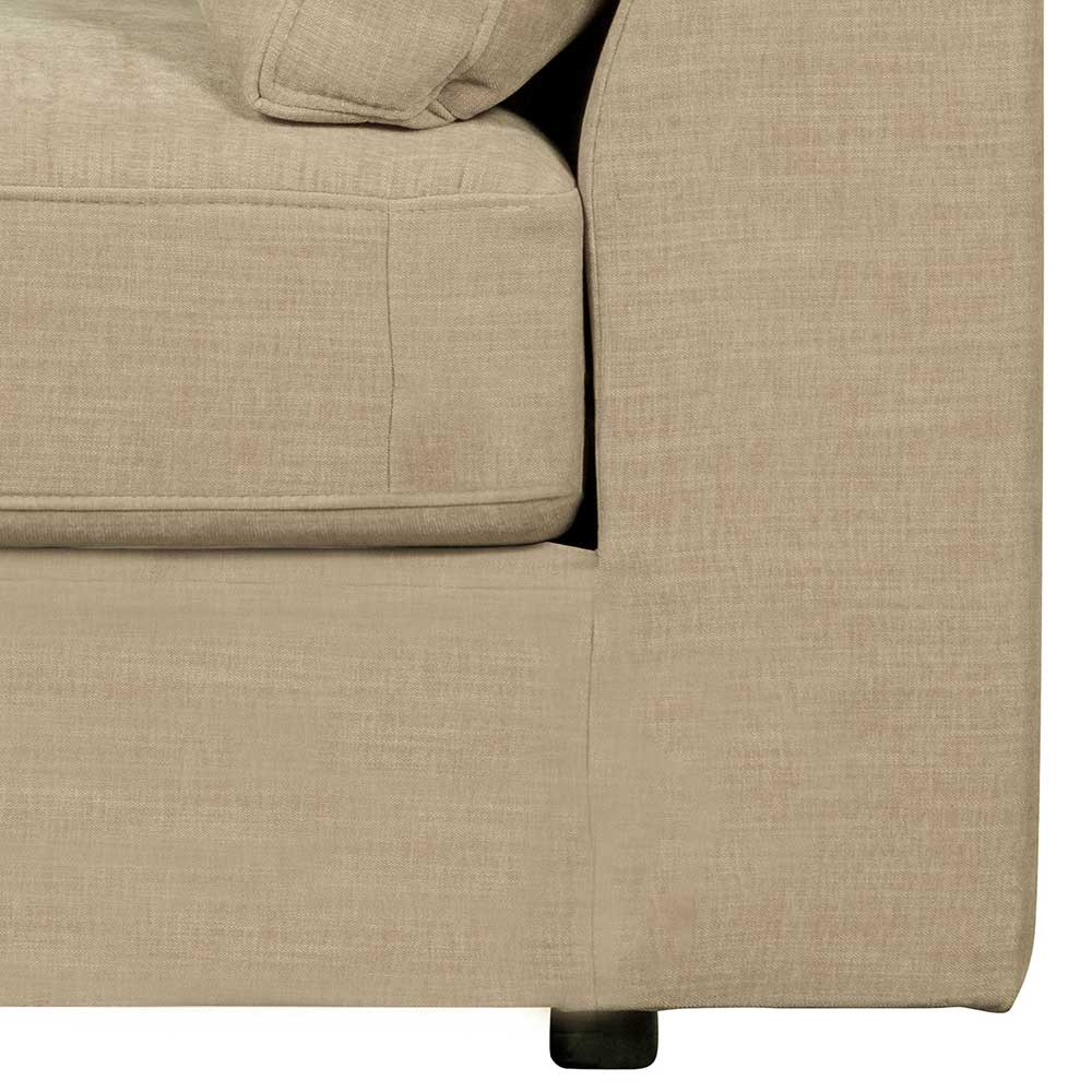 Sofa Element mit Armlehne links Pilamonia in Beige Rücken echt bezogen