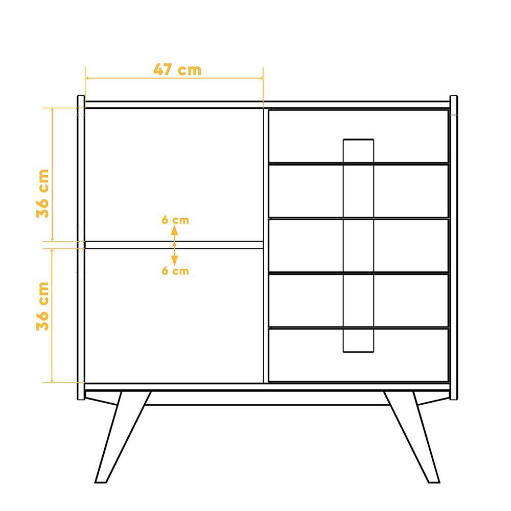 Massiv Kommode Carilla aus Wildeiche geölt 100 cm breit