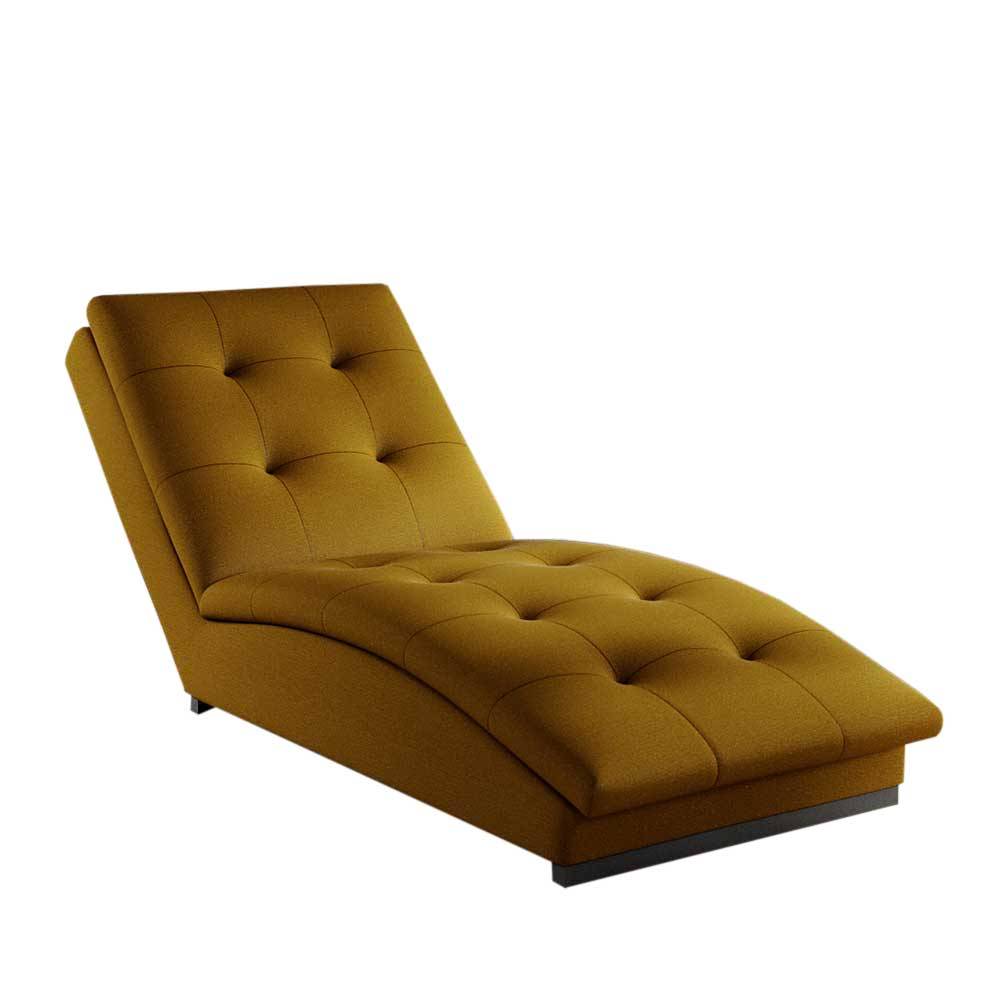 Chaiselongue Marica mit geschwungener Liegefläche in Senfgelb