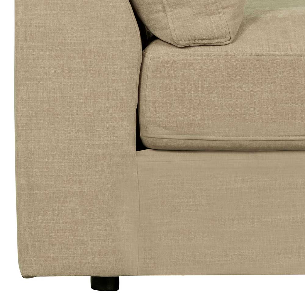 Modulsofa Abschluss Element rechts Pilamonia in Beige Rücken echt bezogen