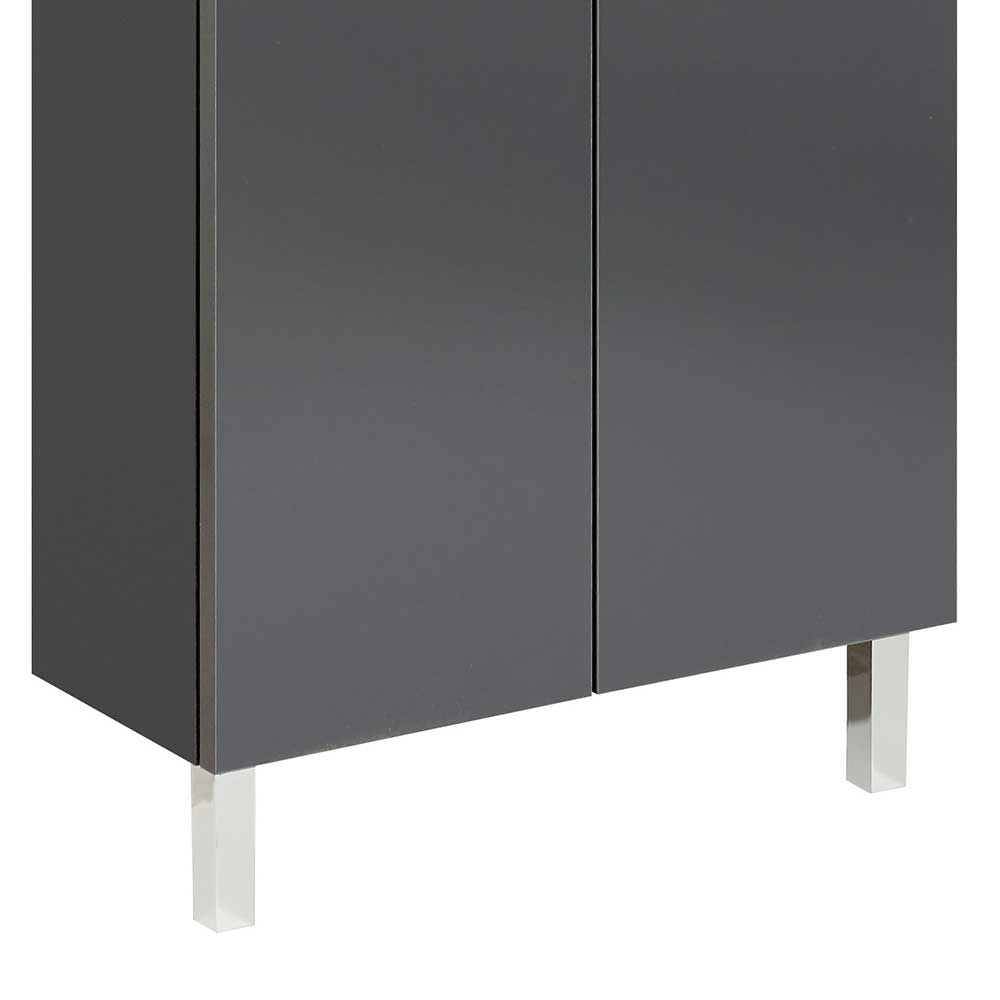 Moderner Badschrank Nilium in Anthrazit 81 cm hoch