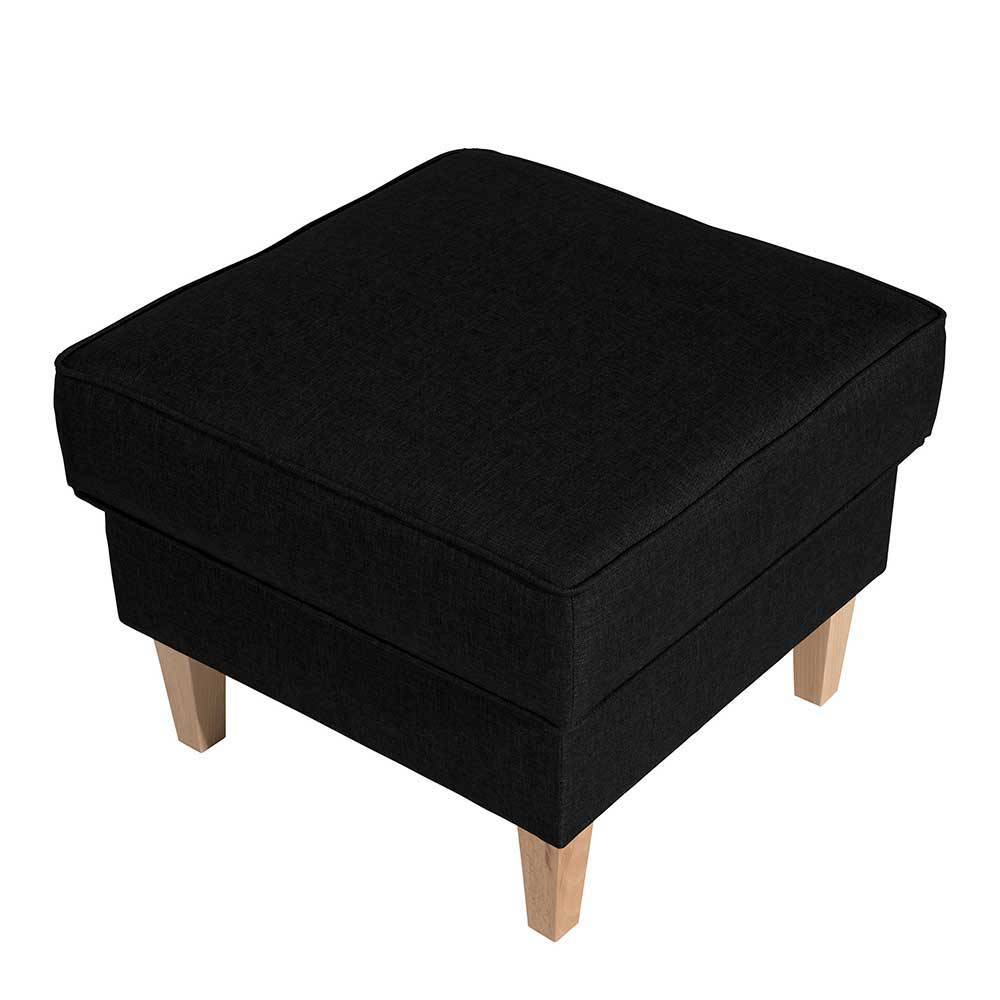 Sessel optional mit Hocker Fiametta in Schwarz und Buchefarben