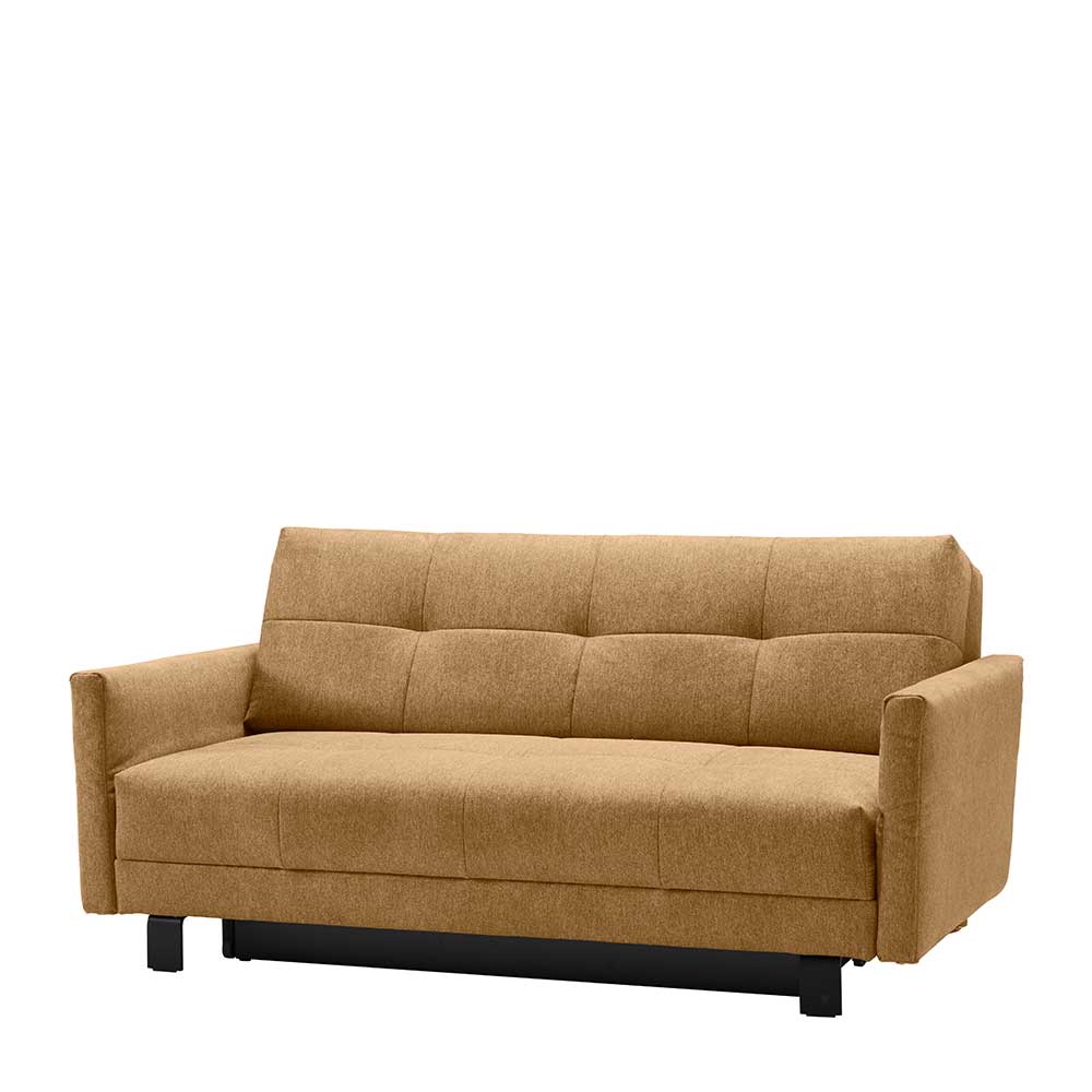 Gelbes Schlafsofa Nemphia mit Rücken Klappmechanik in modernem Design