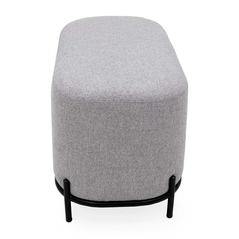 Pouf Barney in Grau Webstoff modern