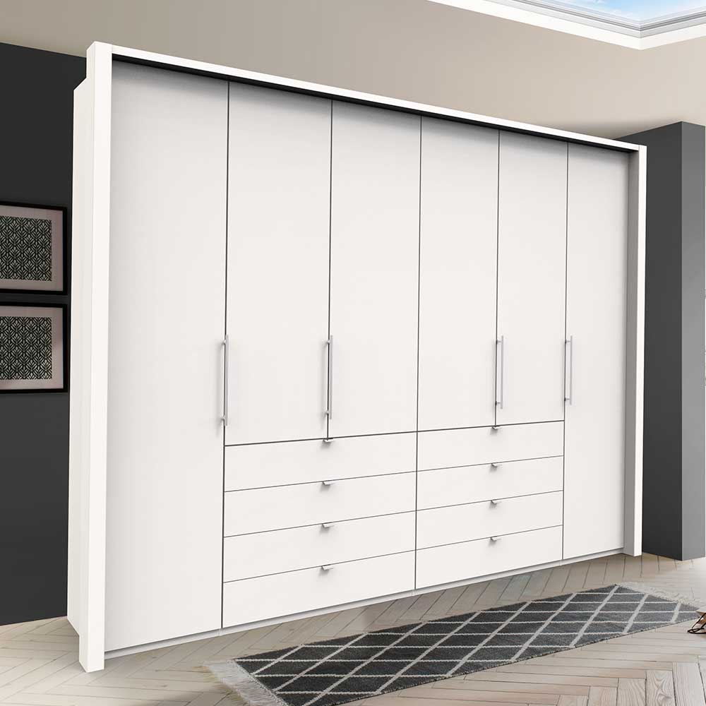 Weißer Schlafzimmerkleiderschrank Emiliano 4 türig in modernem Design