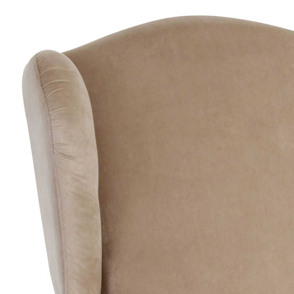 Landhausstil Ohrenbackensessel Useda in Beige mit 49 cm Sitzhöhe