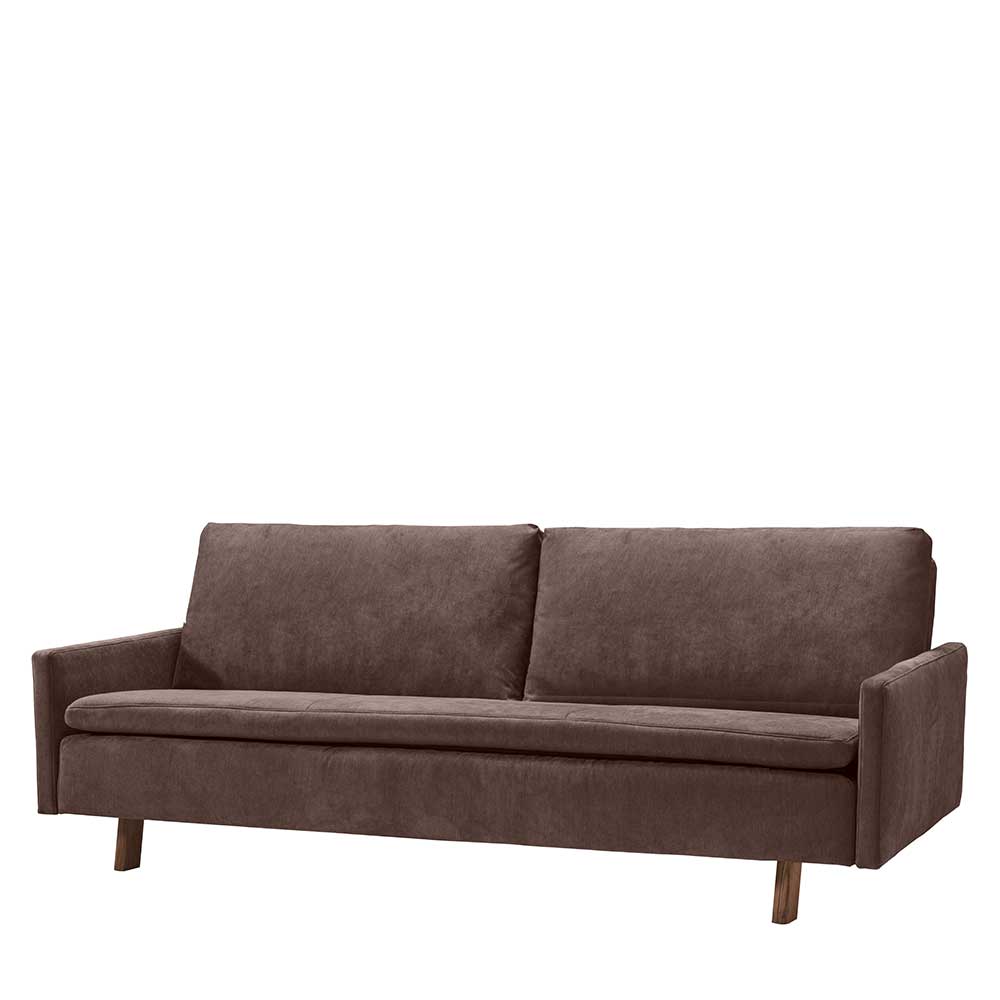 Dunkelbraunes Funktions Sofa Eslawan mit Rücken Klappmechanik 220 cm breit