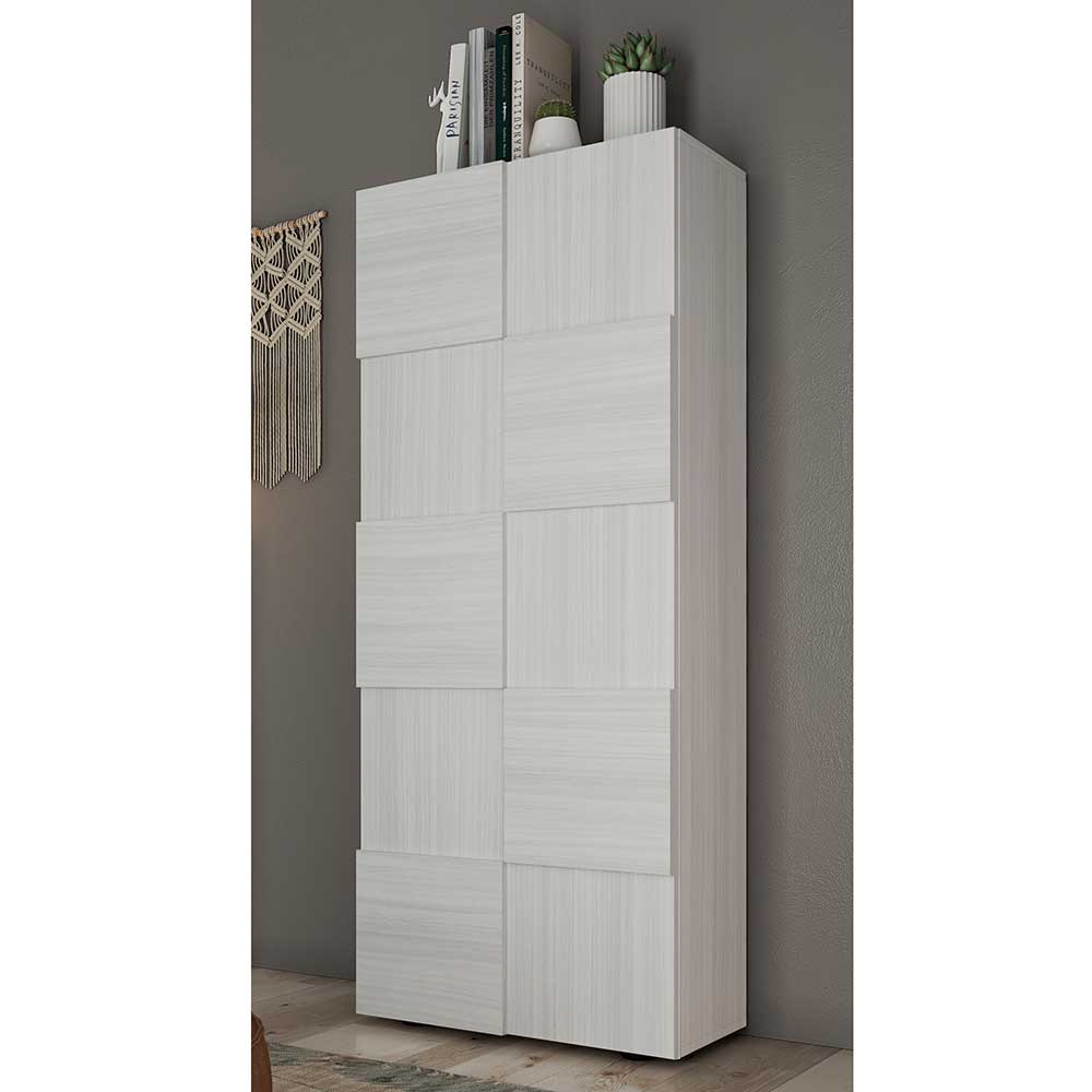 Garderobenschrank Curney in Eukalyptusfarben mit 3D Front