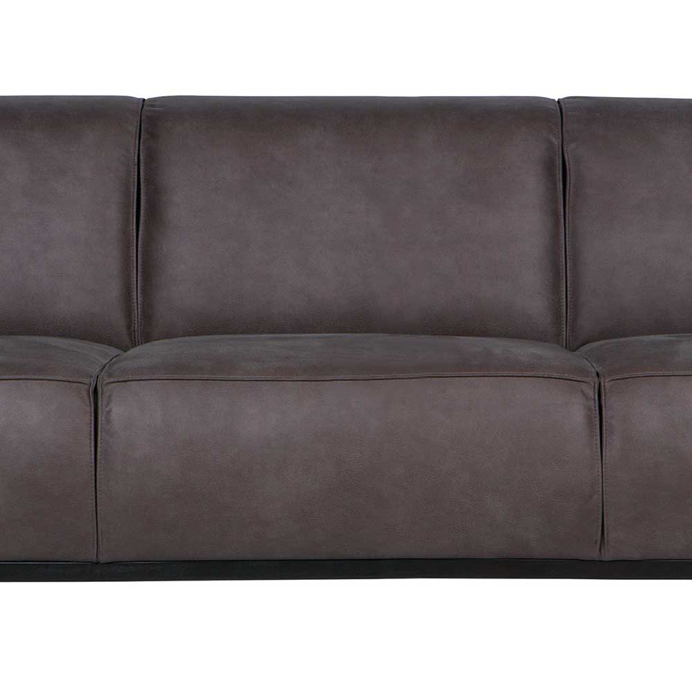 Dreisitzer Couch Bakra in Grau Recyclingleder 230 cm breit