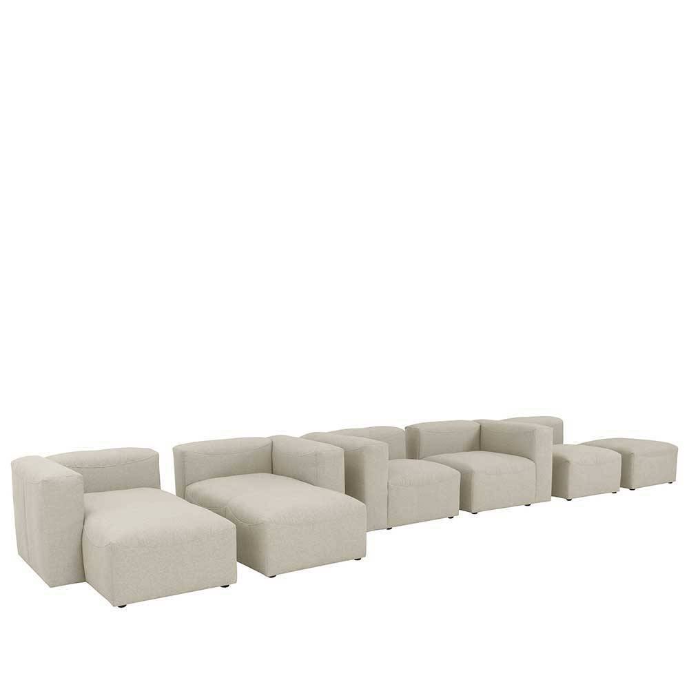 Modulsofa Recamiere Pescara in Cremefarben 160 cm tief