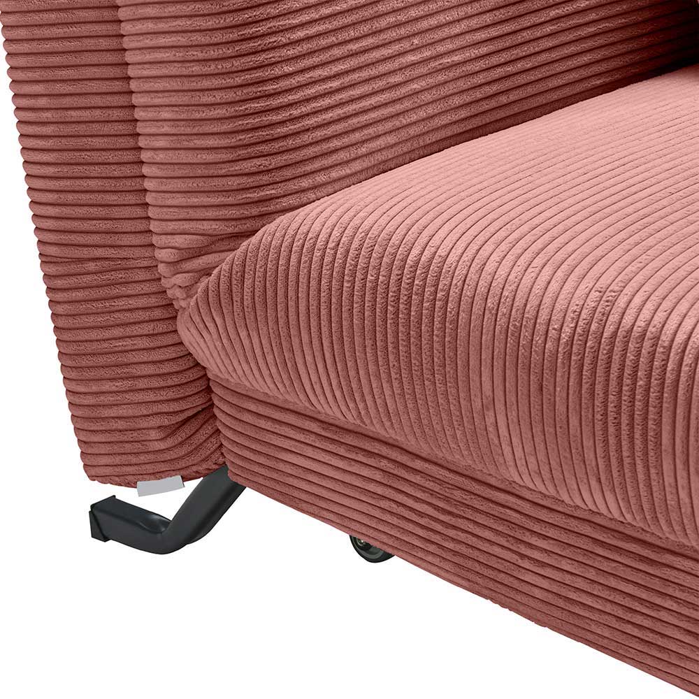 Ausklappbares Sofa Serinina aus Cordstoff mit Faltmechanik