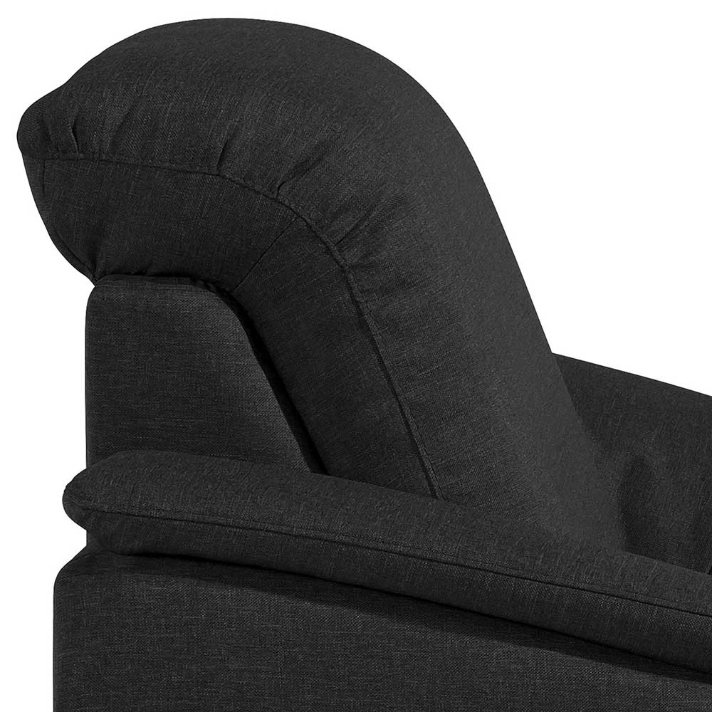 Wohnzimmer Sessel Fernandez in Schwarz aus Flachgewebe