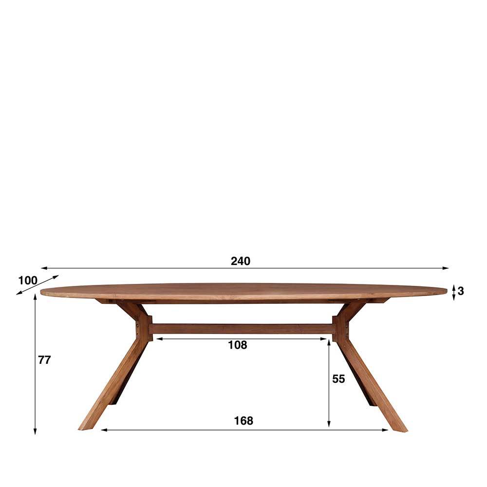 Esszimmer Tisch Gondama aus Teak Massivholz 240 cm breit