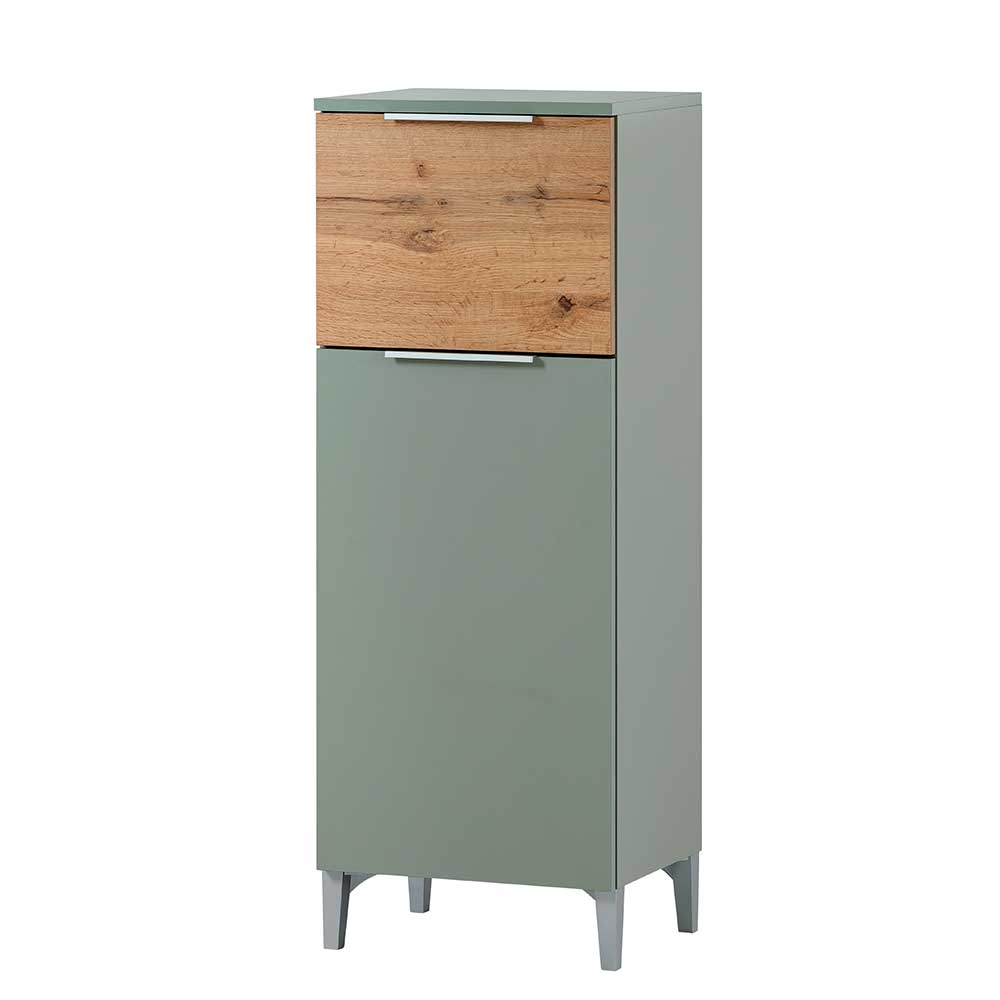 Badseitenschrank Loenie mit einer Schublade im Skandi Design