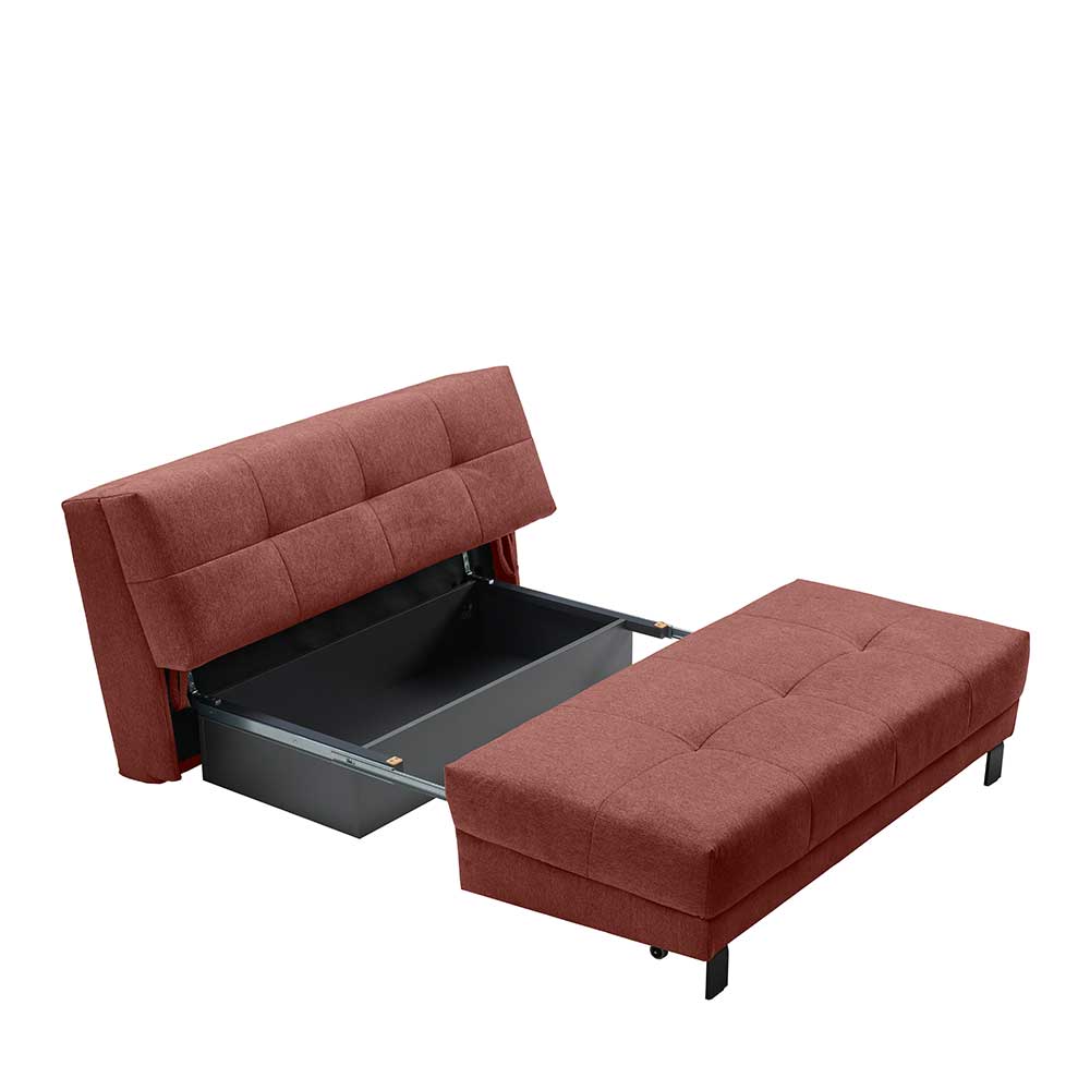 Rotes Schlafsofa Mivoje mit Faltmechanik Made in Germany