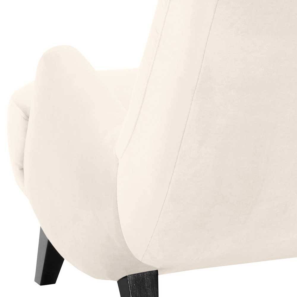 Lesesessel optional mit Hocker Enrossino in Cremefarben 101 cm tief