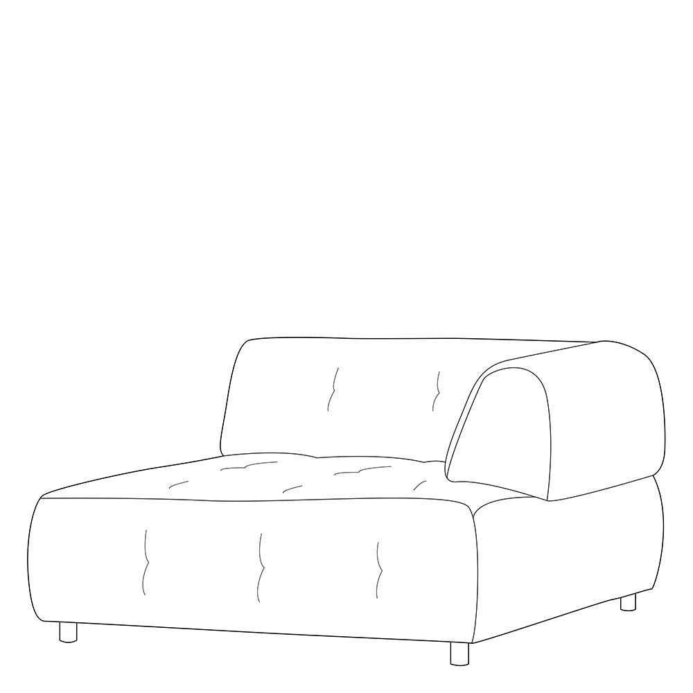 Modulares Sofa Element rechts Estravo in Graugrün Webstoff 140 cm tief