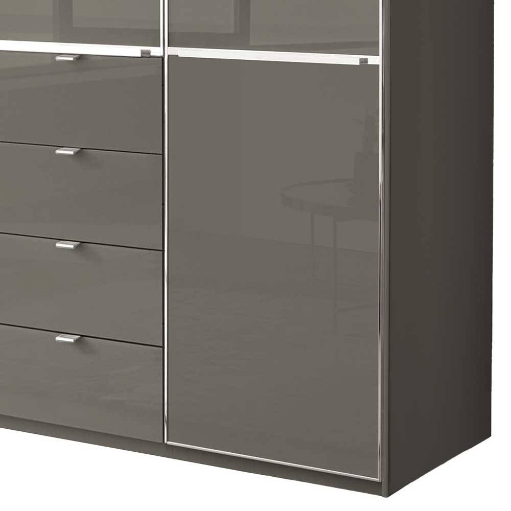 Schrank für Schlafzimmer Boplaroma in Braun Front glasbeschichtet