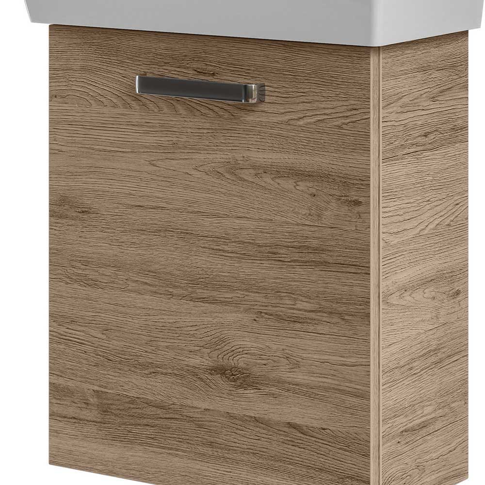 Waschbeckenschrank Jacquelina in modernem Design und Eiche San Remo