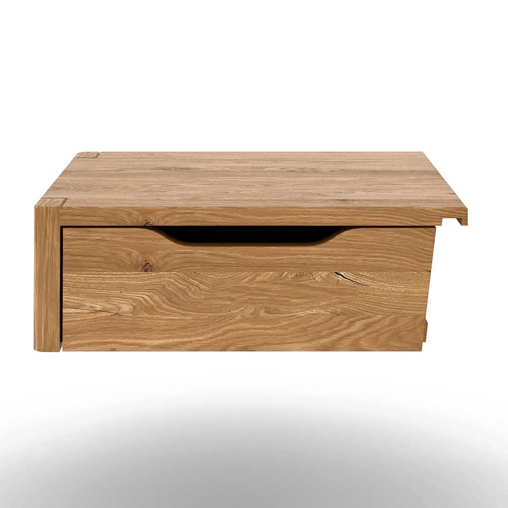 Doppelbett Rigunac aus Wildeiche Massivholz in modernem Design