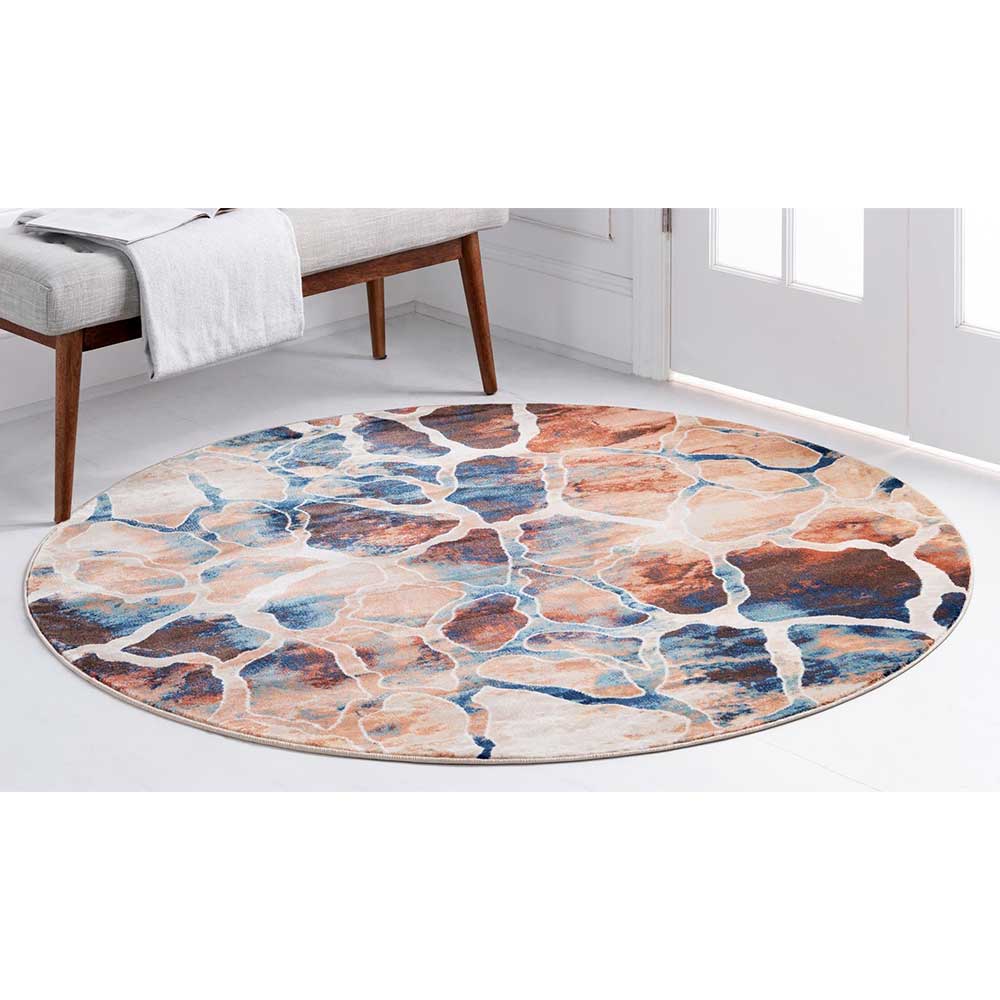 Runder Teppich mehrfarbig Vesturan - 150 cm Durchmesser Kurzflor
