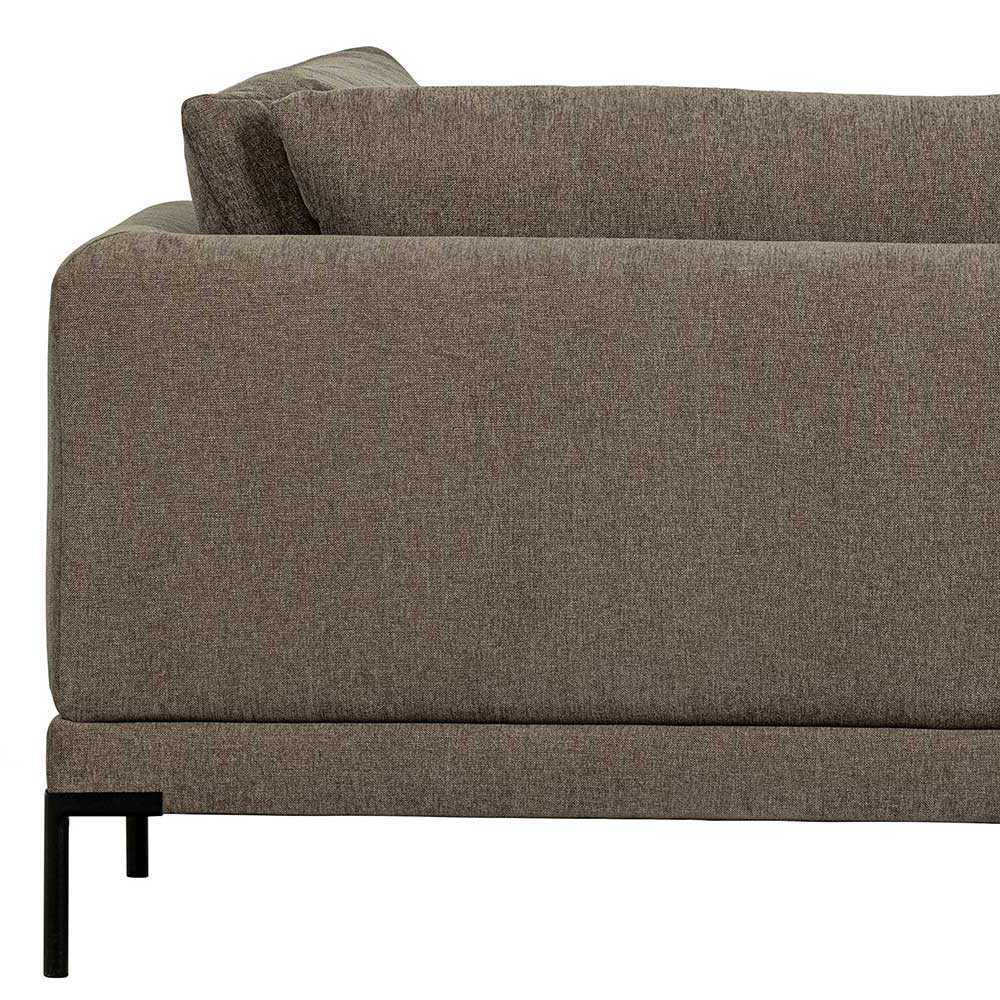 Modul Sofa Chaiselongue Taupe Udjaca 200 cm breit mit Vierfußgestell aus Metall