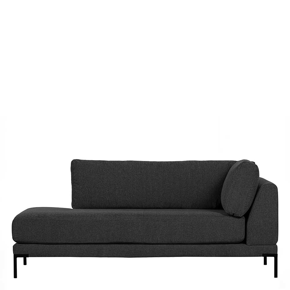 Modulcouch Chaiselongue modern Duffy in Dunkelgrau 200 cm breit