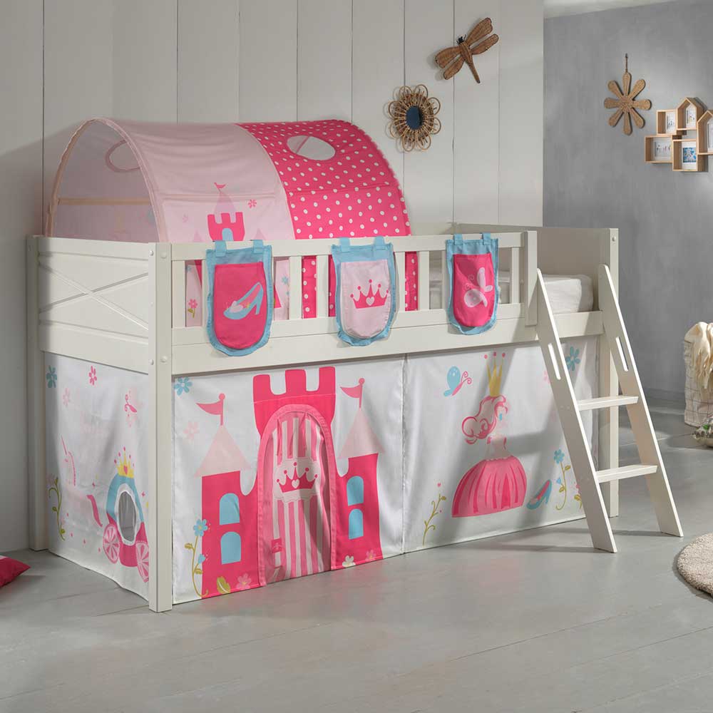 Hochbett Rambano mit Prinzessin Motiv inklusive Leiter