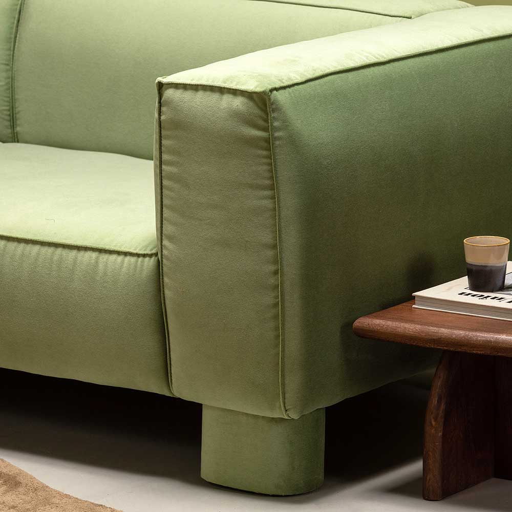 Wohnzimmer Sofa Claudeus in Grün Samt - modernes Design